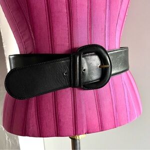 Vintage Alcott & Andrews Black Leather Belt Sz S